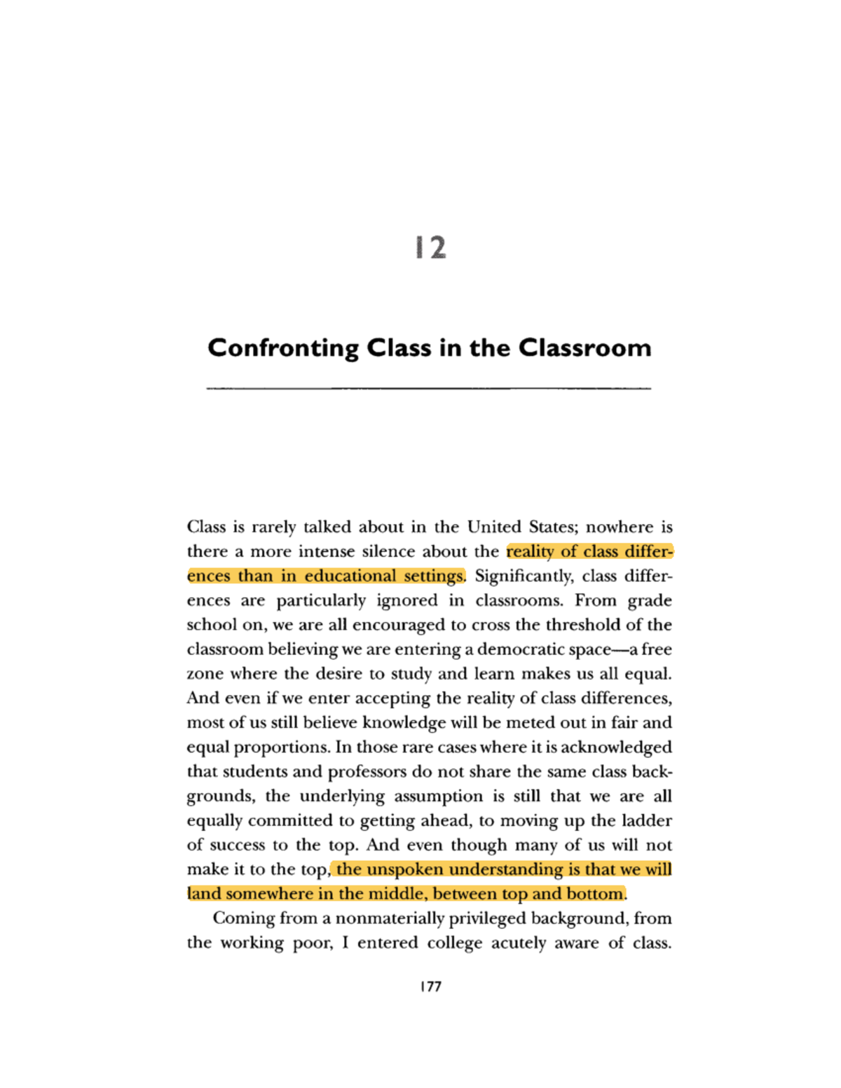 Hooks Teaching To Transgress 2 - 12 C onfronting Class in th e ...