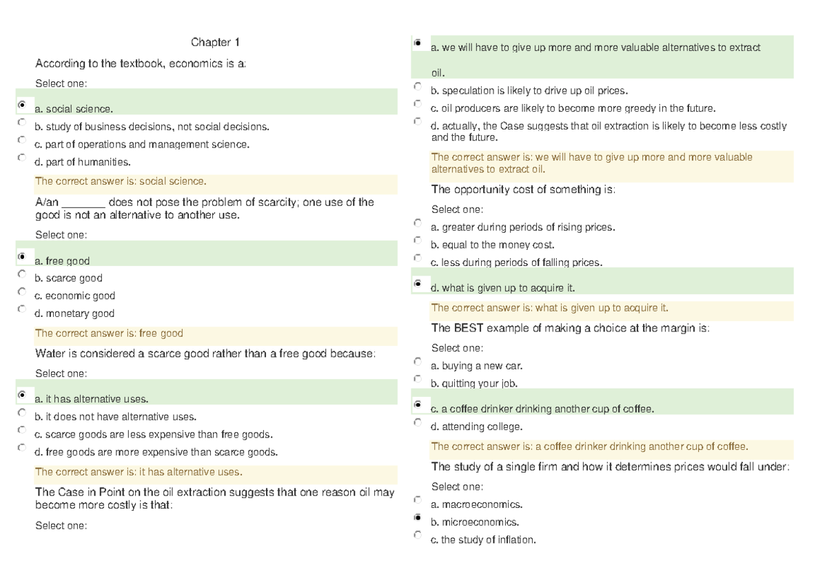 Chapter 1 - Summary Essentials of Economics - Chapter 1 Economics is used  to answer questions such - Studocu