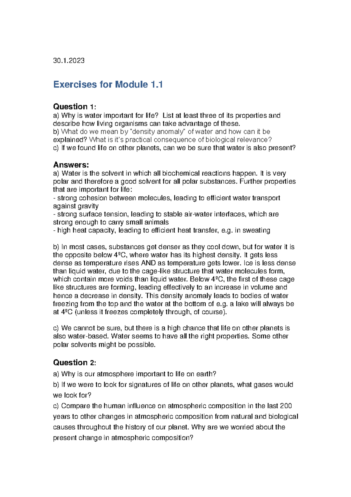 All exercises with solutions in first module - 30. Exercises for Module ...