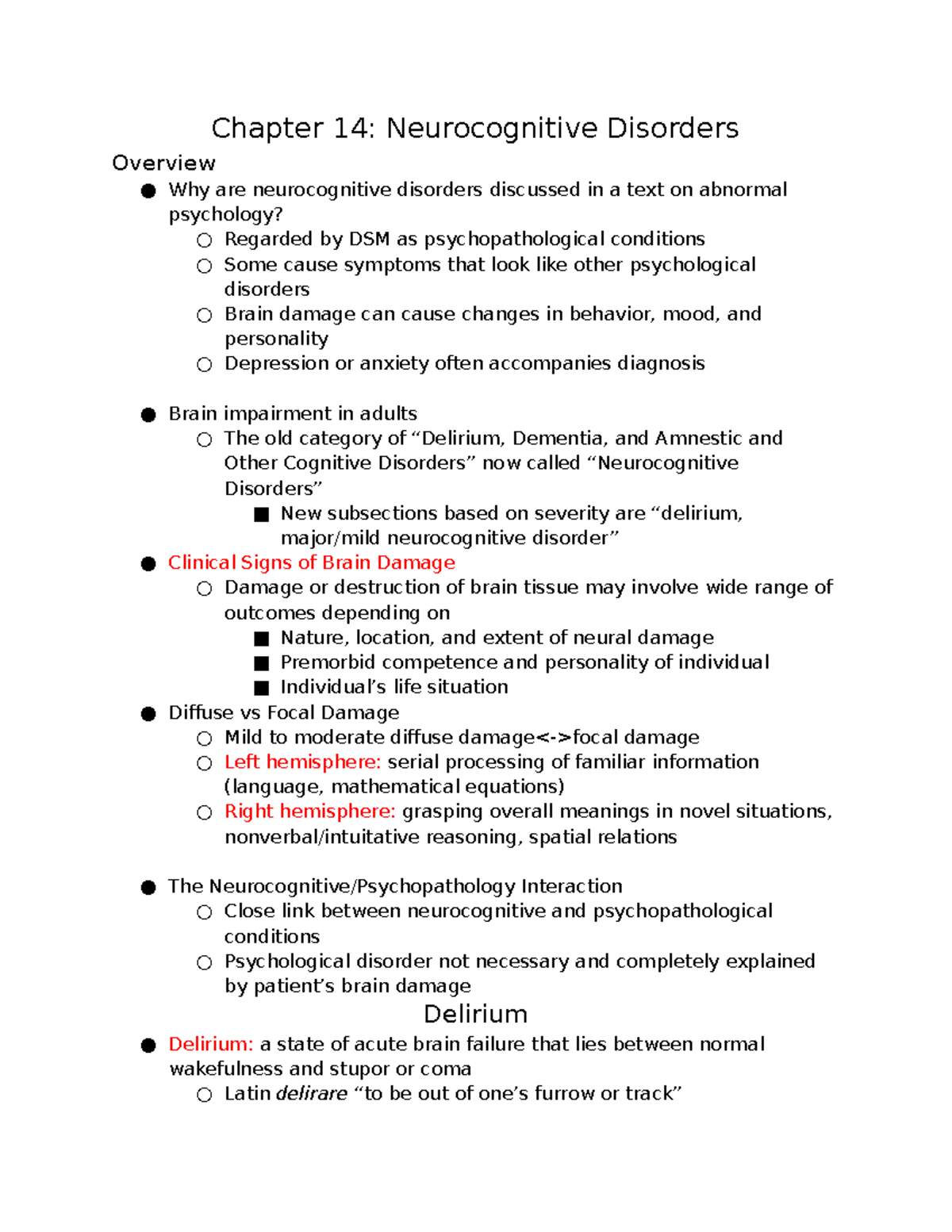 neurocognitive disorders making room assignments