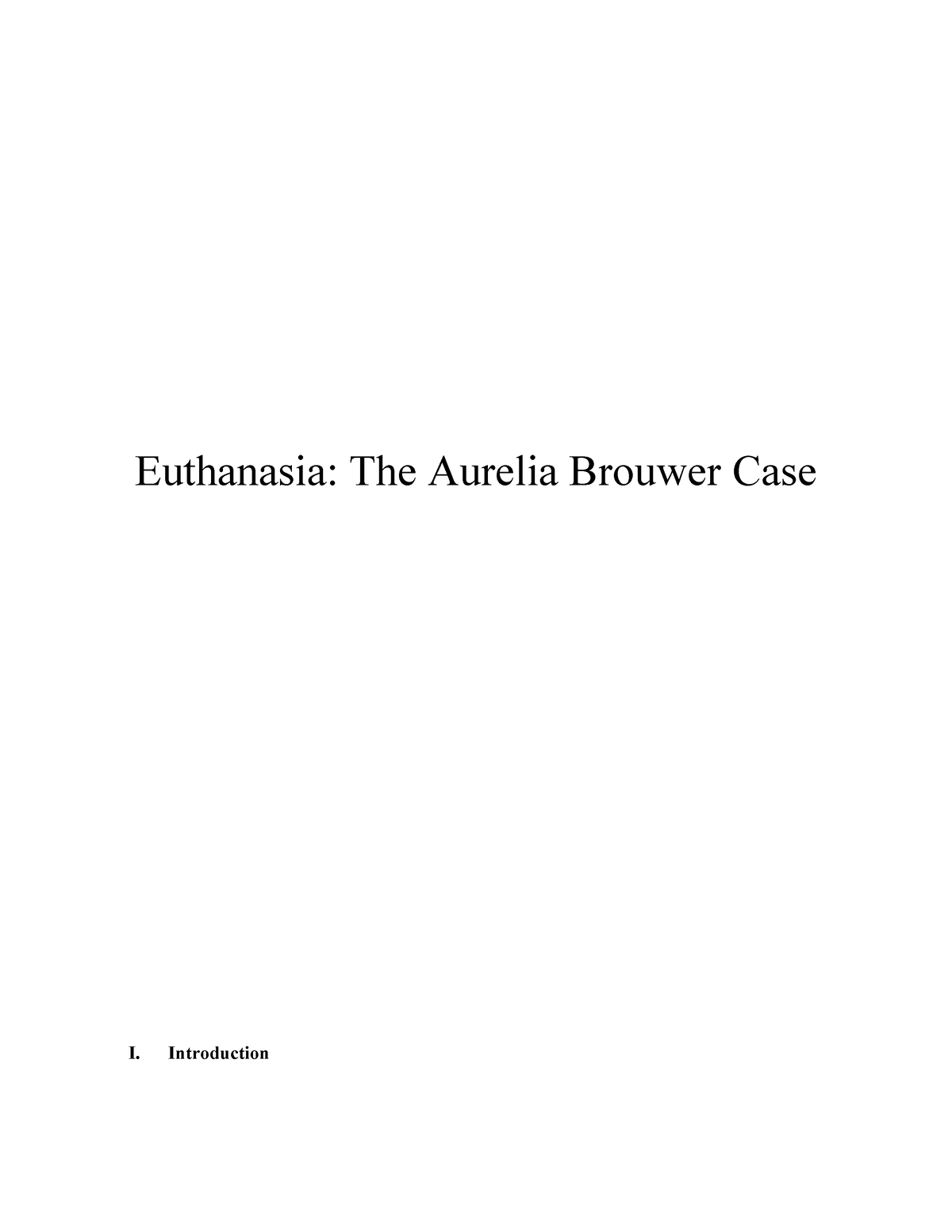 case study of euthanasia