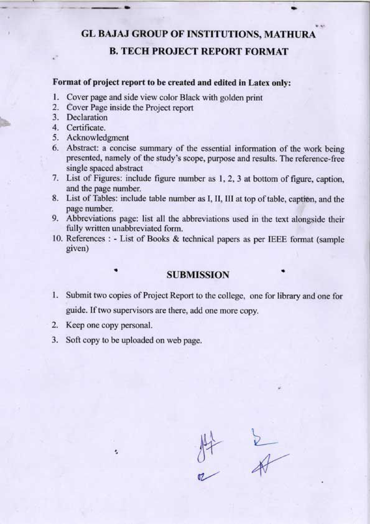 Btech Project Report Format - B.Tech Mechanical - Studocu