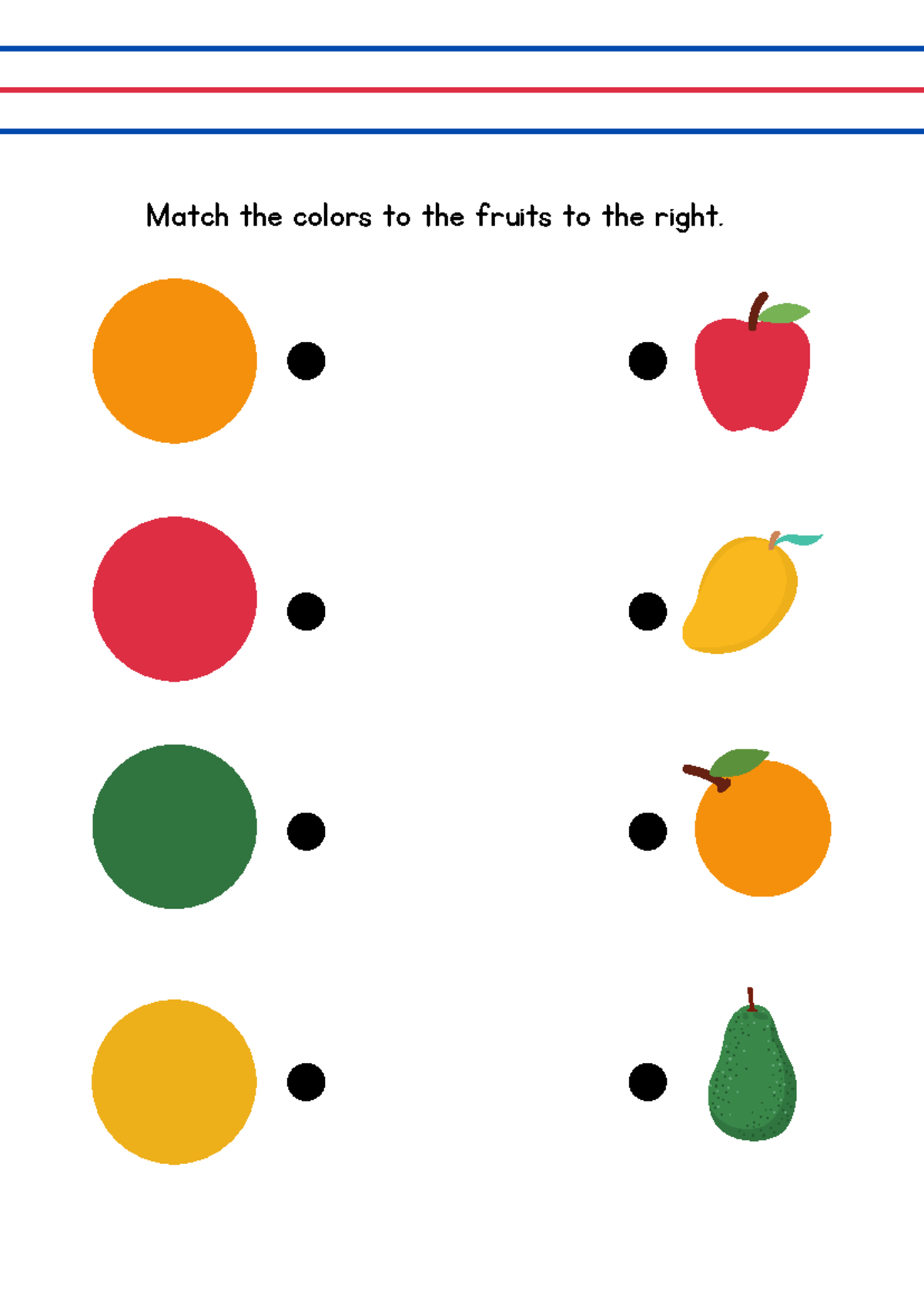 Match the Colors to the Fruits Math Games Worksheet 20240917 175913 ...