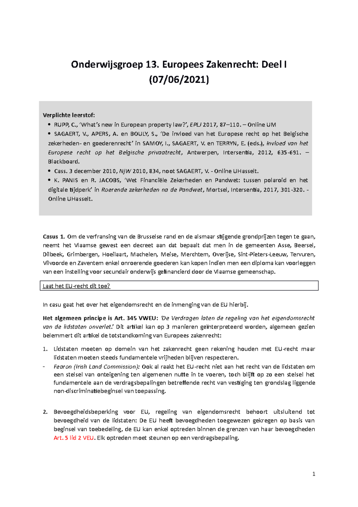 OG 13 Zaken- En Contractenrecht - Onderwijsgroep 13. Europees ...