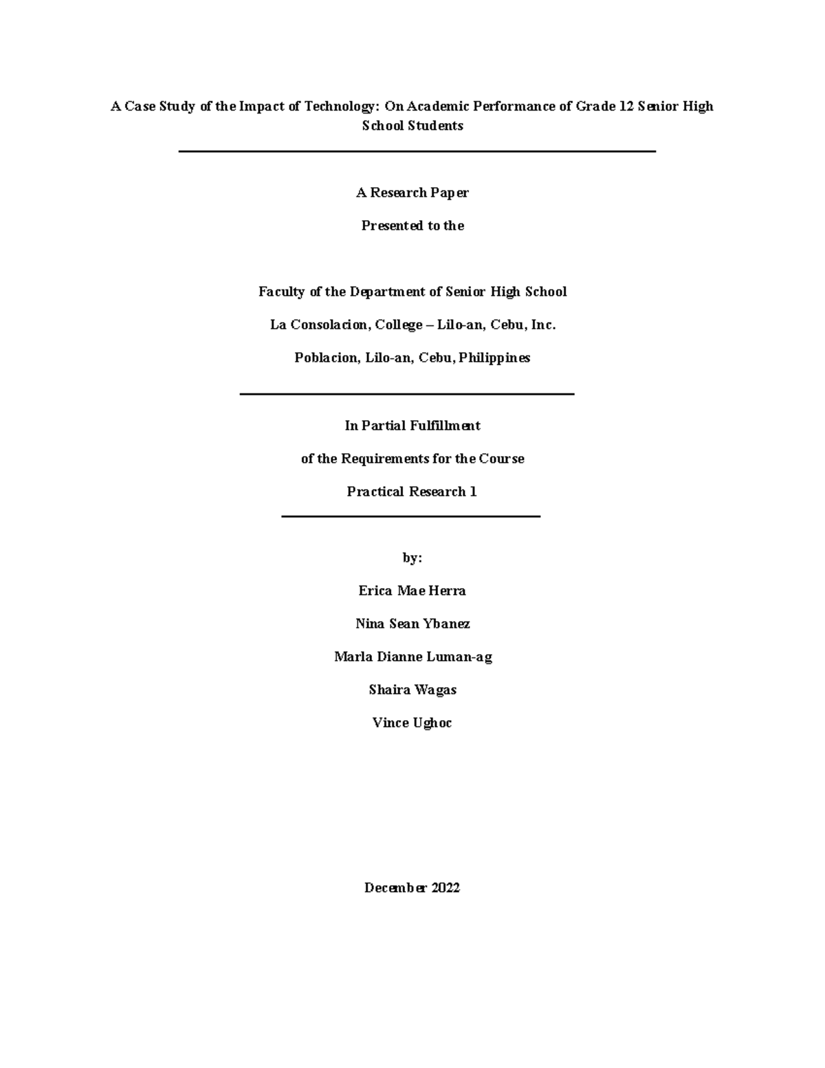 Pr1- hardcopy Group 7 - Hope it help - A Case Study of the Impact of ...