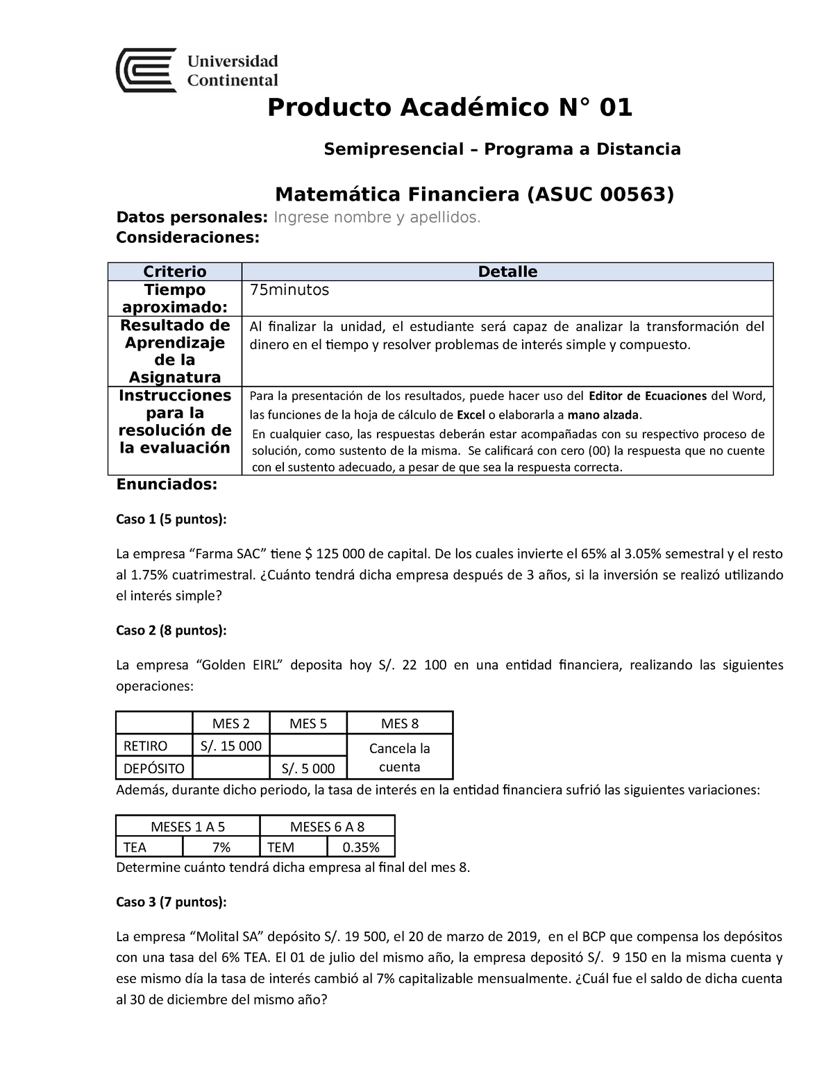 Producto Acadã MICO NÂ° 01 - Producto Académico N° 01 Semipresencial ...