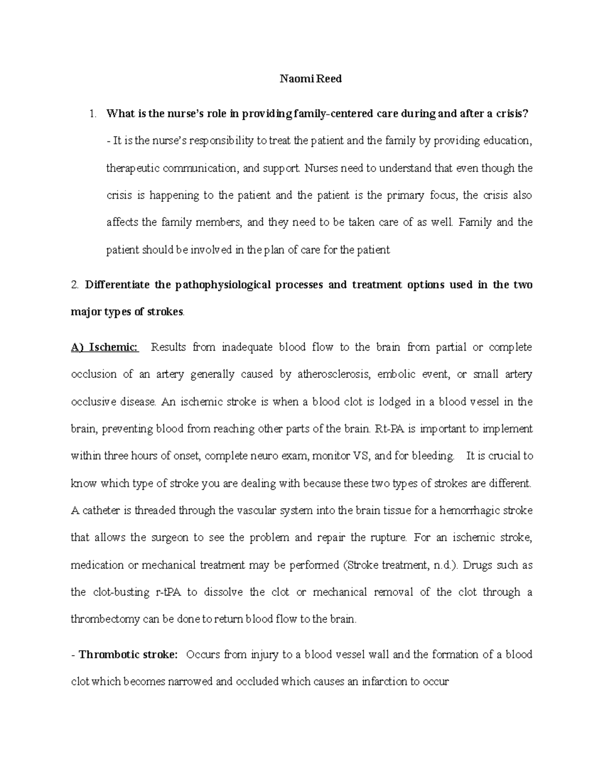 Complex SIM Naomi REED What is the nurse Naomi Reed What is the nurse