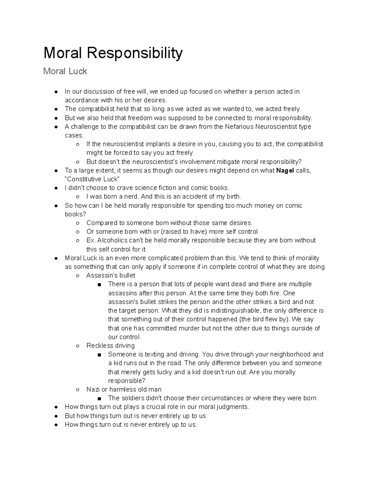 Moral Responsibility Unit 3 Ethics Jeremy Crushing Moral