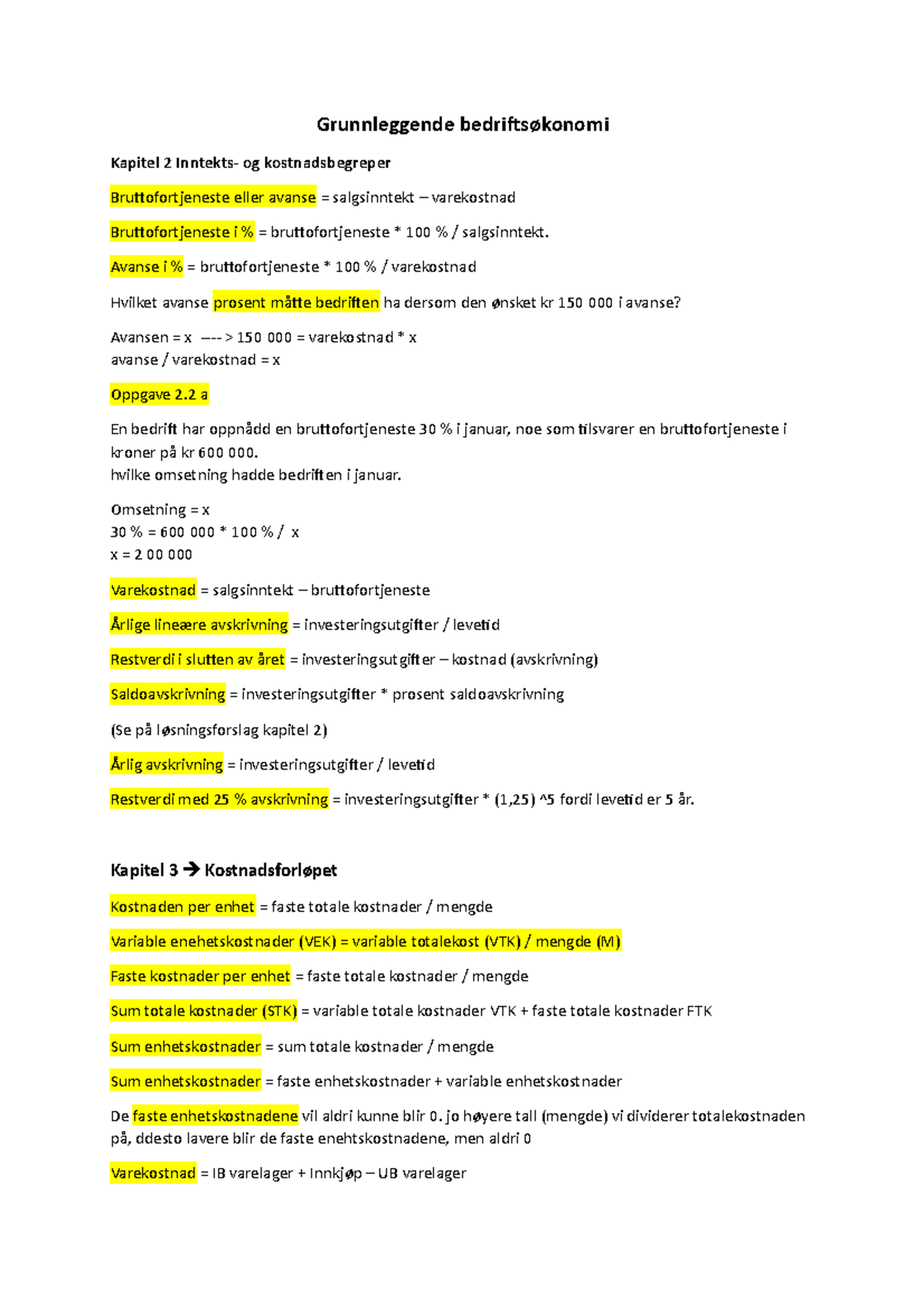 Bedrifts konomi Formler For Eksamen Grunnleggende Bedrifts konomi bedrifts-konomi-formler-for-eksamen-grunnleggende-bedrifts-konomi