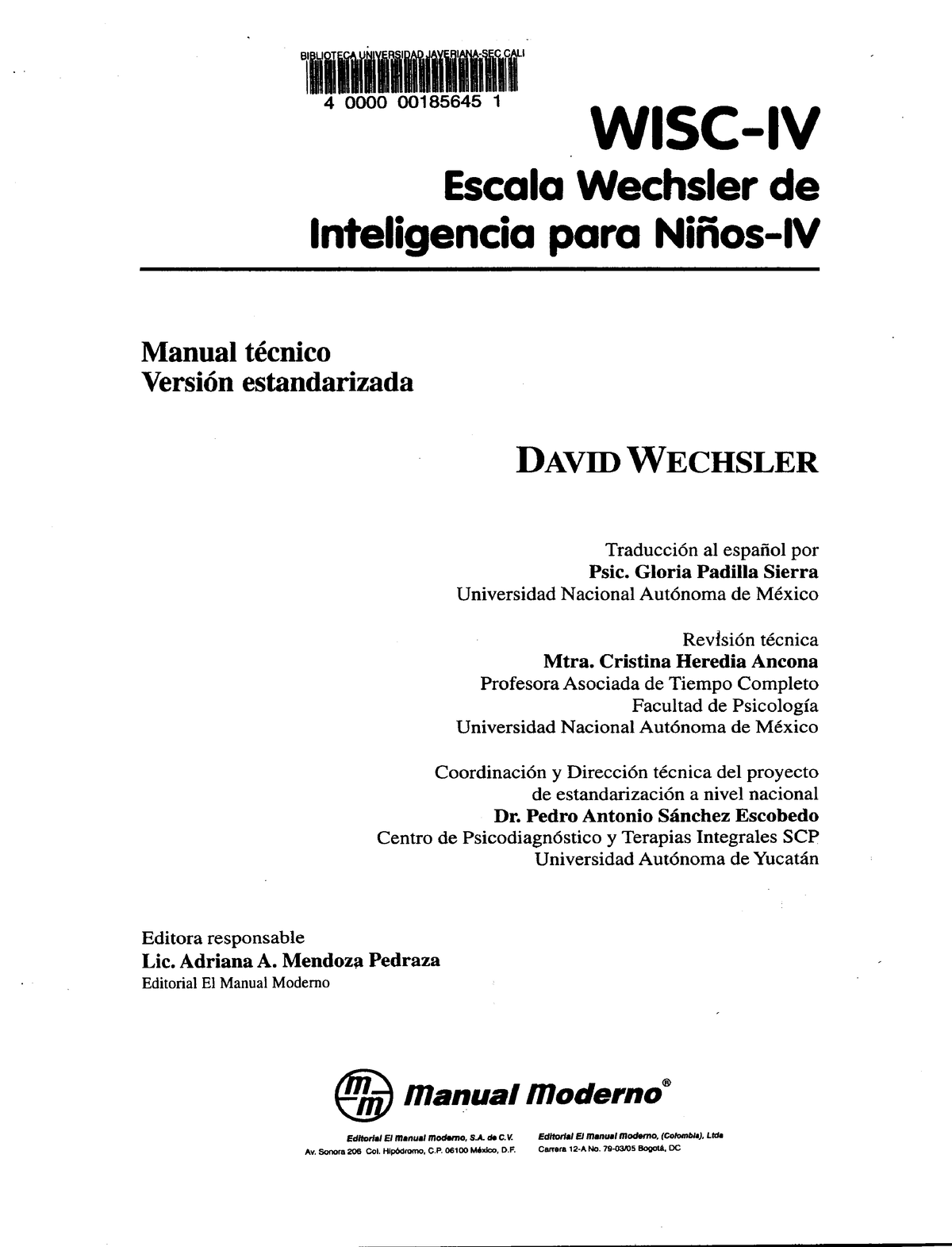 Manual-Wisc-IV - MANUAL COMPLETO WISC IV - Rffi Ifilfrltffifrmffi ...