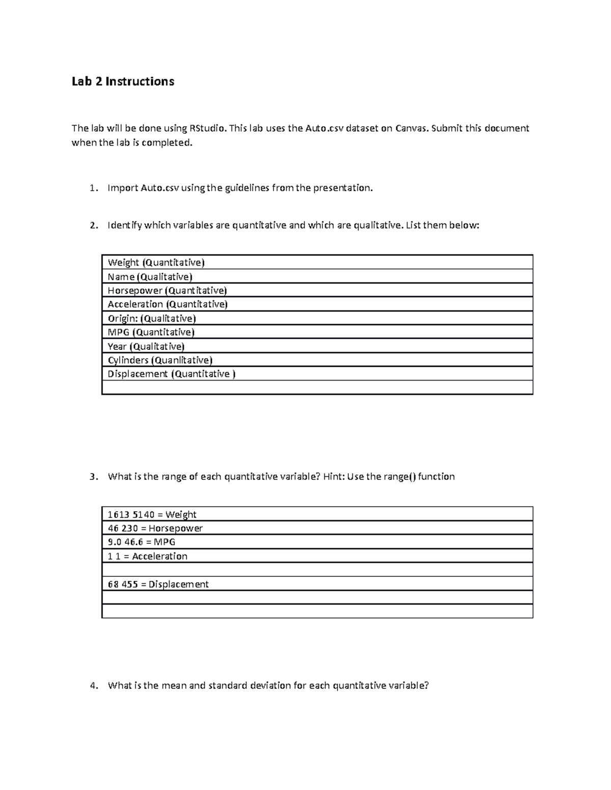 Lab 2 (2) - labs - Lab 2 Instructions The lab will be done using ...