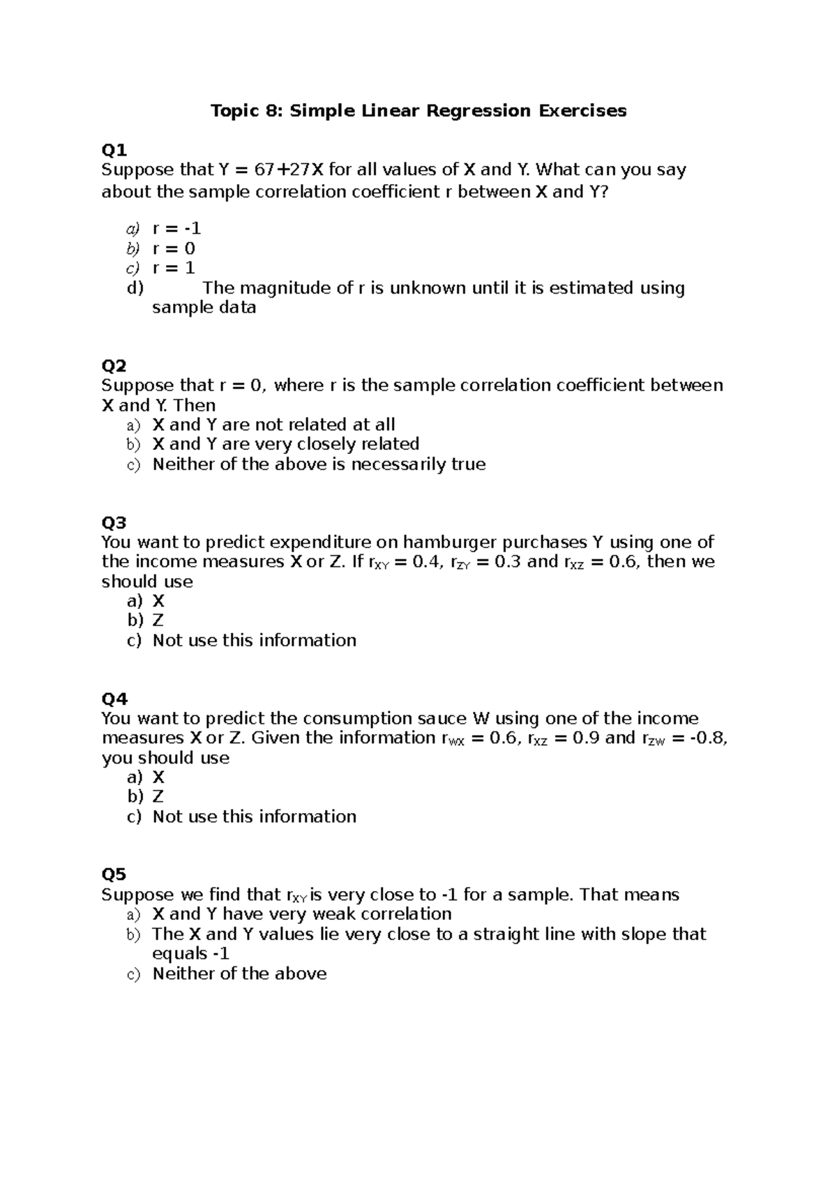 Topic 8 Questions - self practices and answers - Corporate Valuation ...