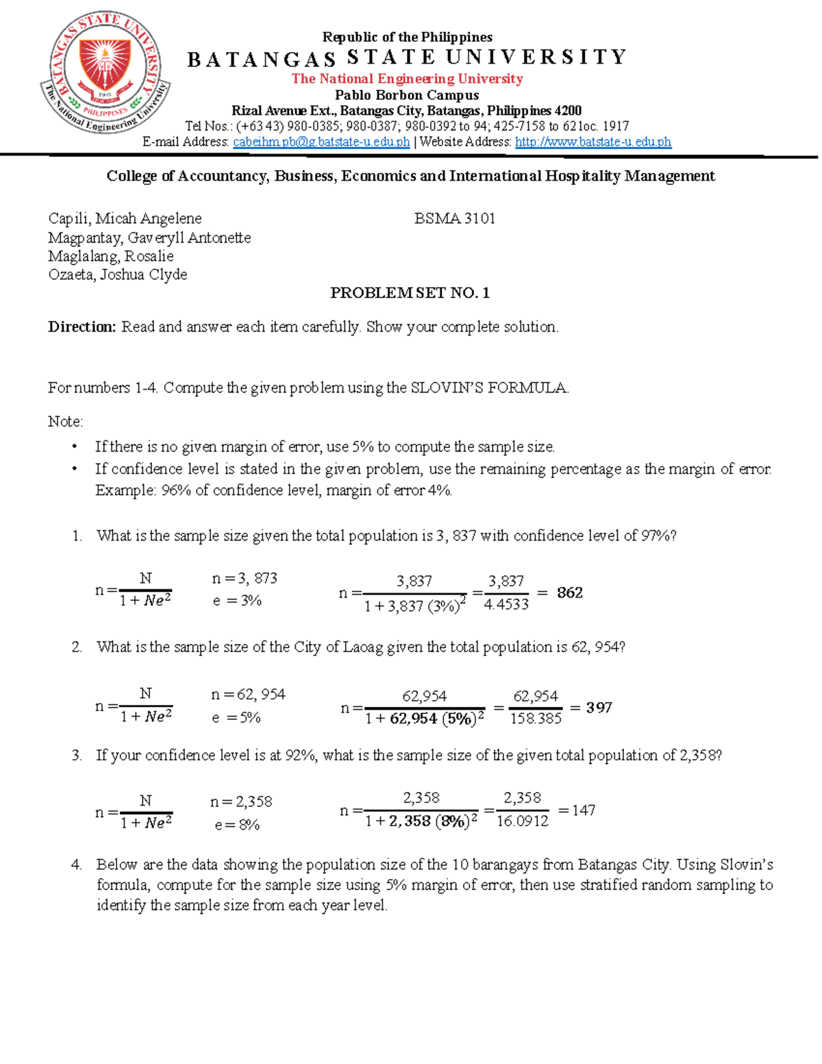 STS Problem - College of Accountancy, Business, Economics and ...