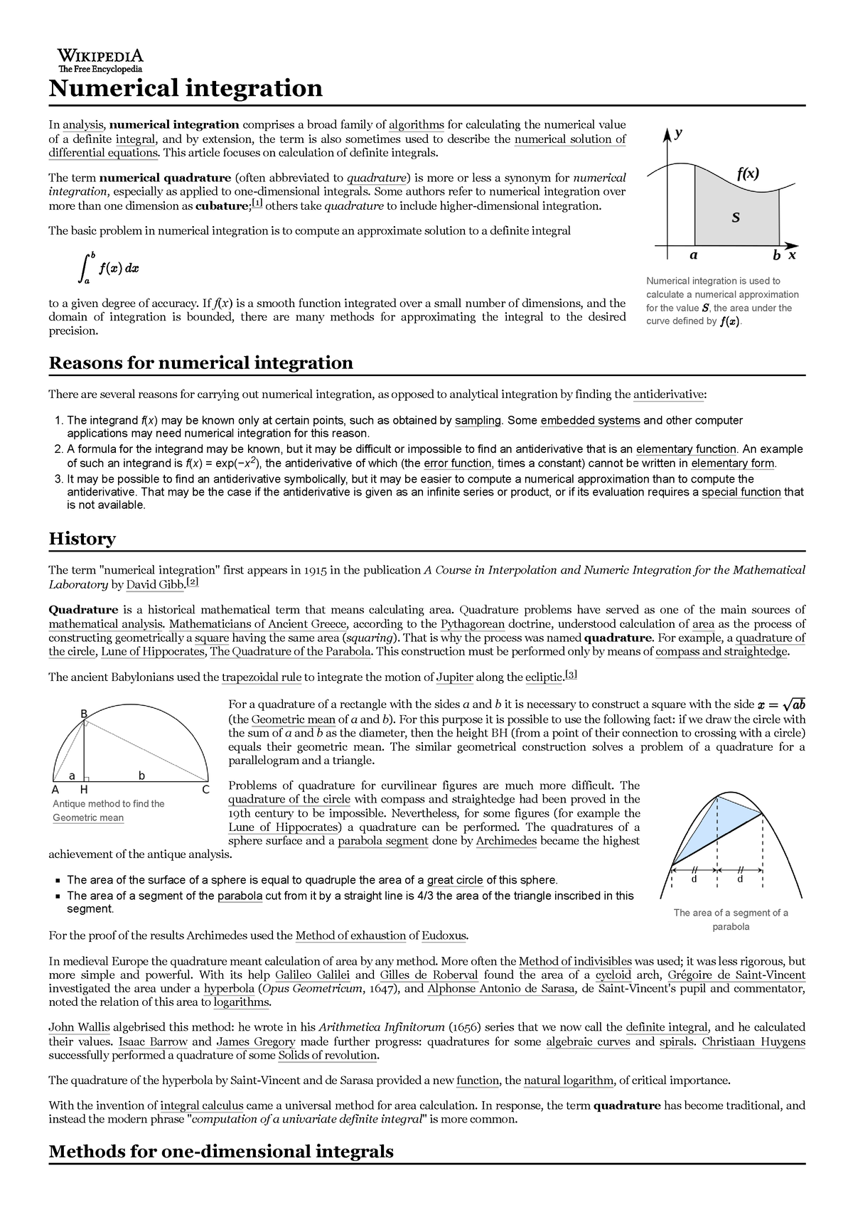 Numerical Integration - Wikipedia - Numerical Integration Is Used To ...