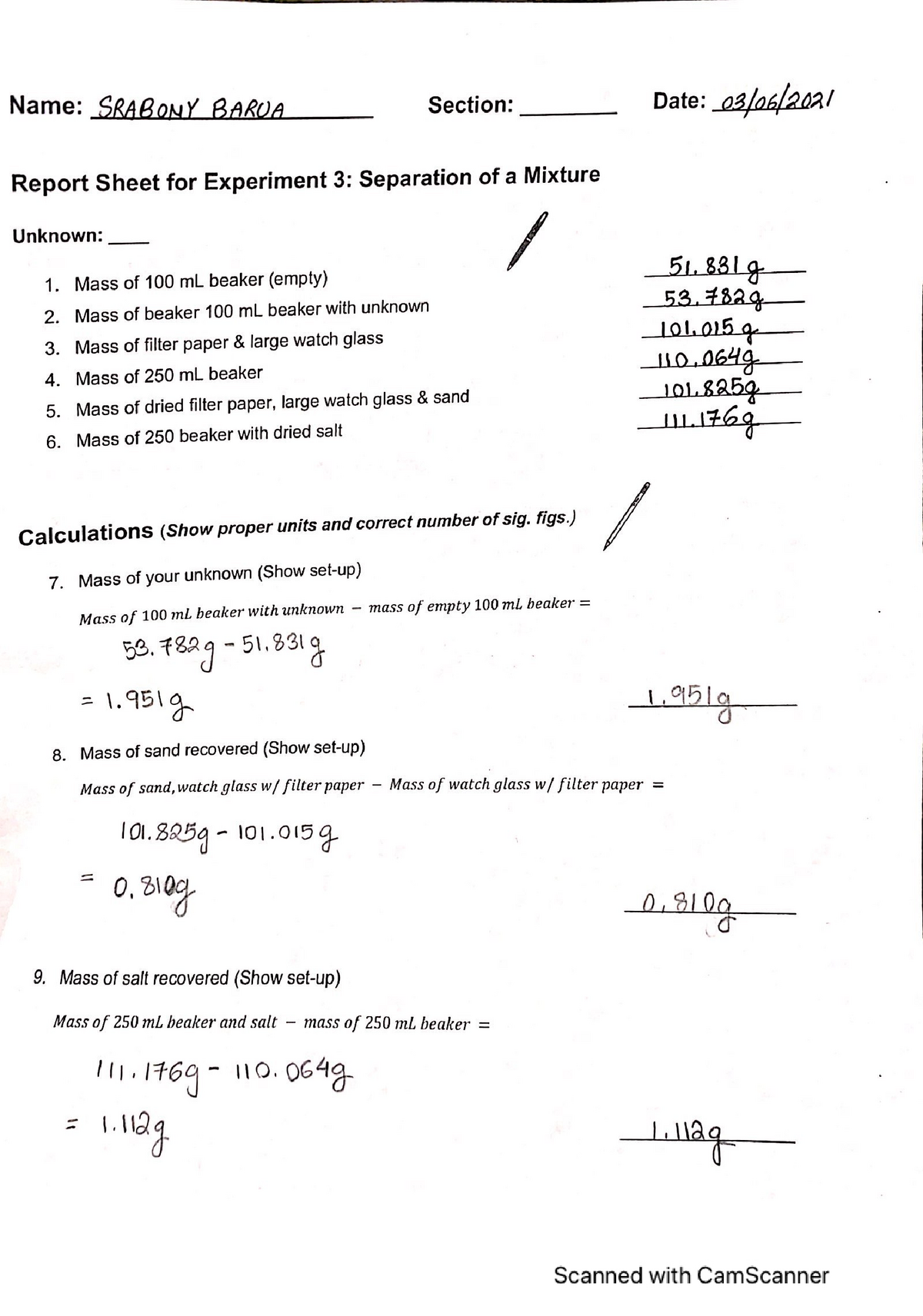 lab report chemistry matriculation experiment 3 semester 1