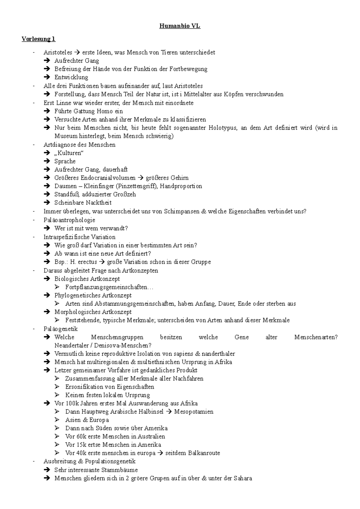 Humanbio VL - WS2023/2024 - Humanbio VL Vorlesung 1 Aristoteles Erste ...