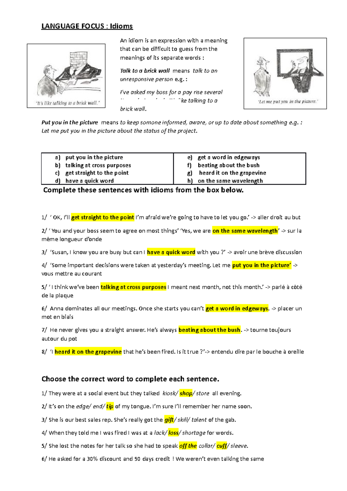 Language Focus idioms talk to a brick wall v2 (003) LANGUAGE FOCUS