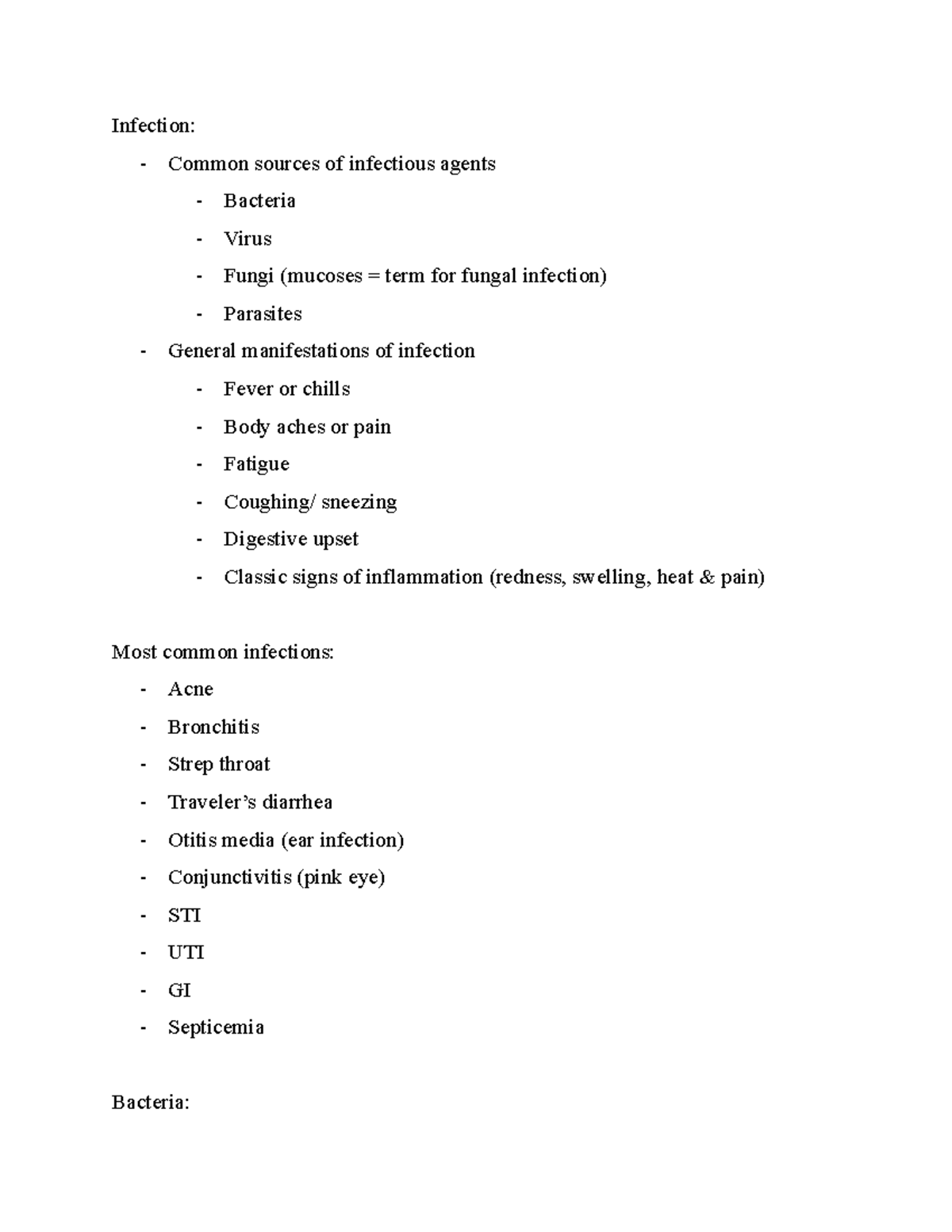 Week 13 Antibiotics (3) - Infection: - Common sources of infectious ...