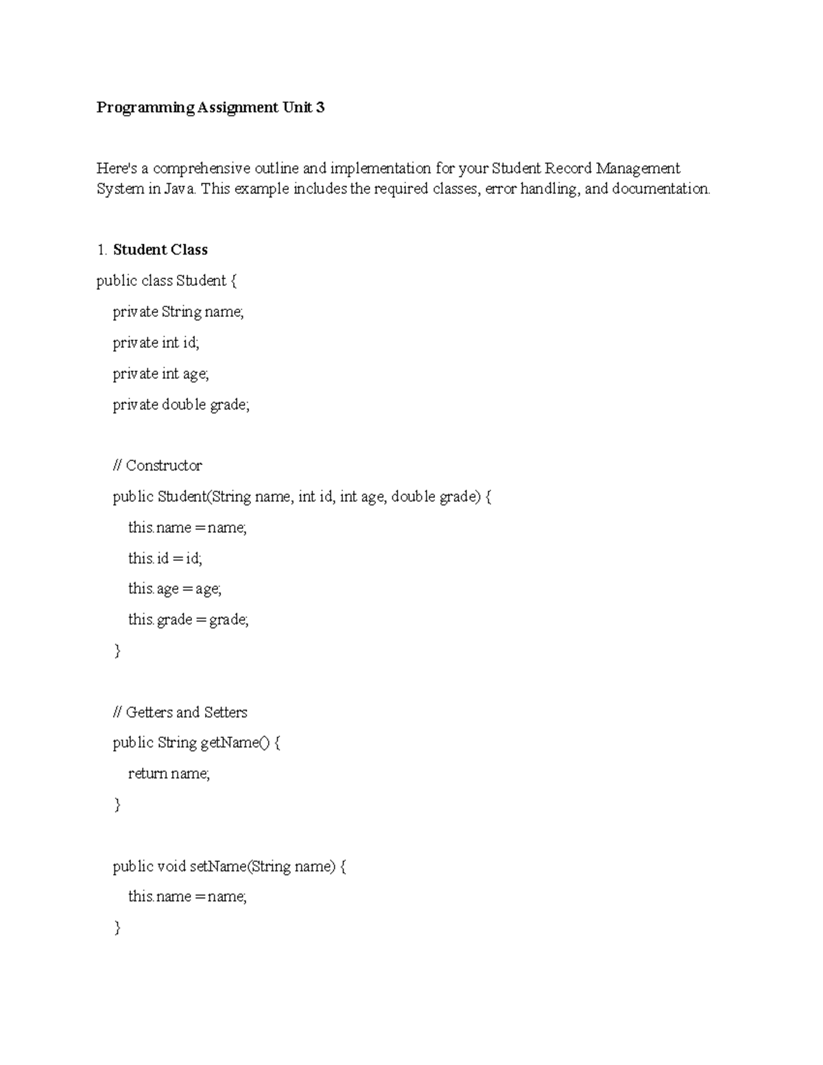 CS 1102-01 Programming Assignment Unit 3 - Programming Assignment Unit ...
