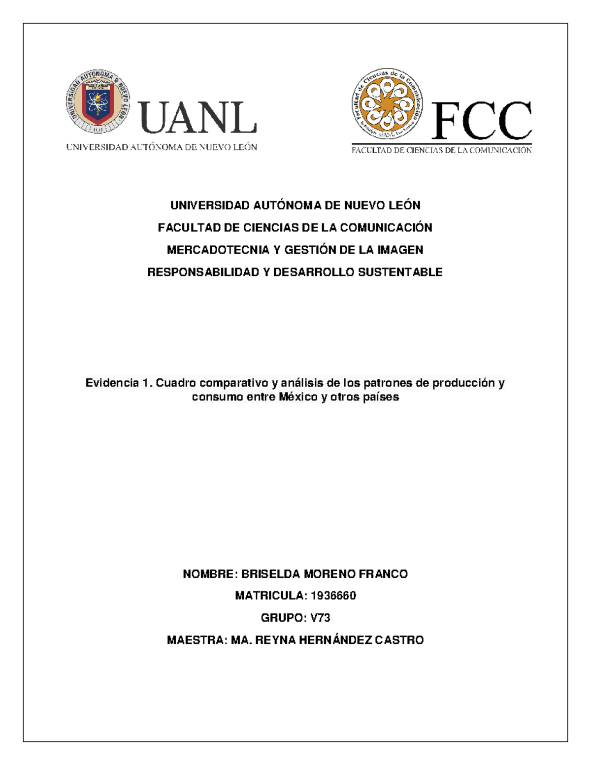 Evidencia 1 Rsyds Cuadro Comparativo Universidad AutÓnoma De Nuevo LeÓn Facultad De Ciencias 8418