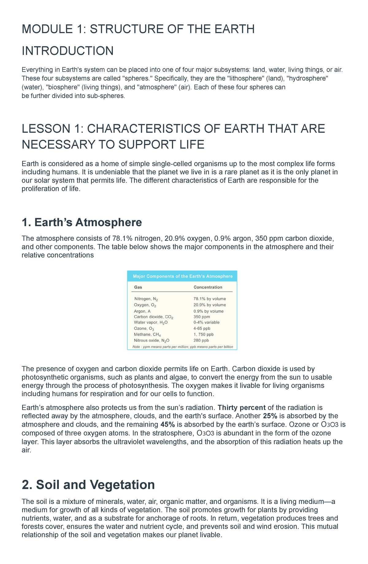 Earth Science - MODULE 1: STRUCTURE OF THE EARTH INTRODUCTION ...