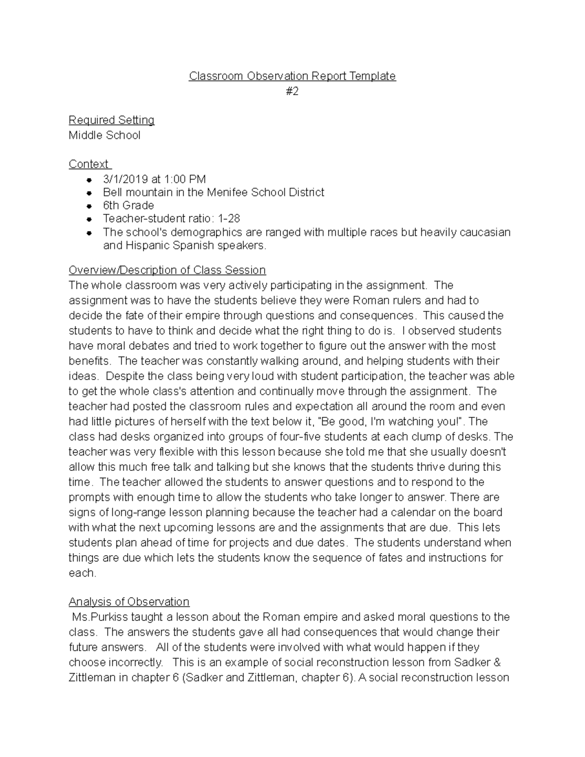 observation-report-2-grade-b-classroom-observation-report