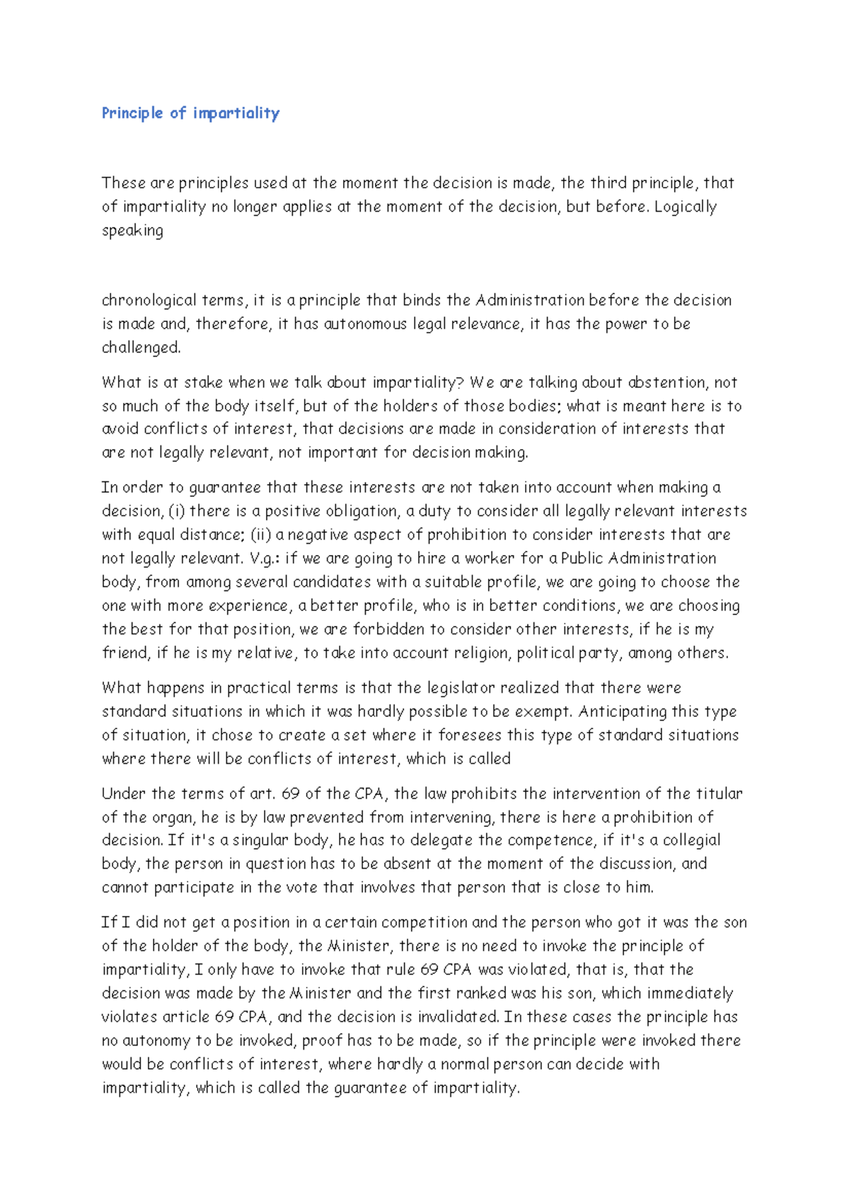 Principle of impartiality 5 Principle of impartiality These are