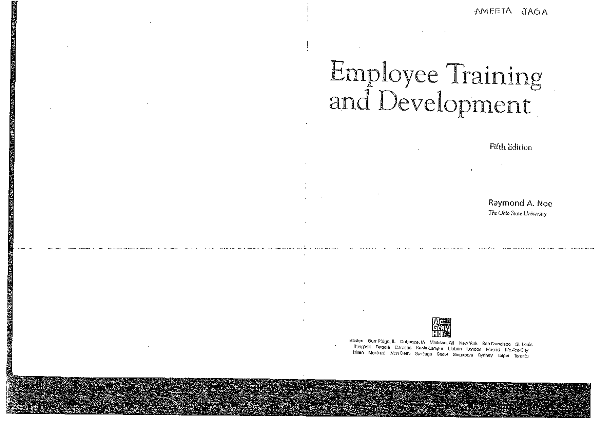 Raymond.A. Noe Employee Training and Development reading - BUS2024F ...