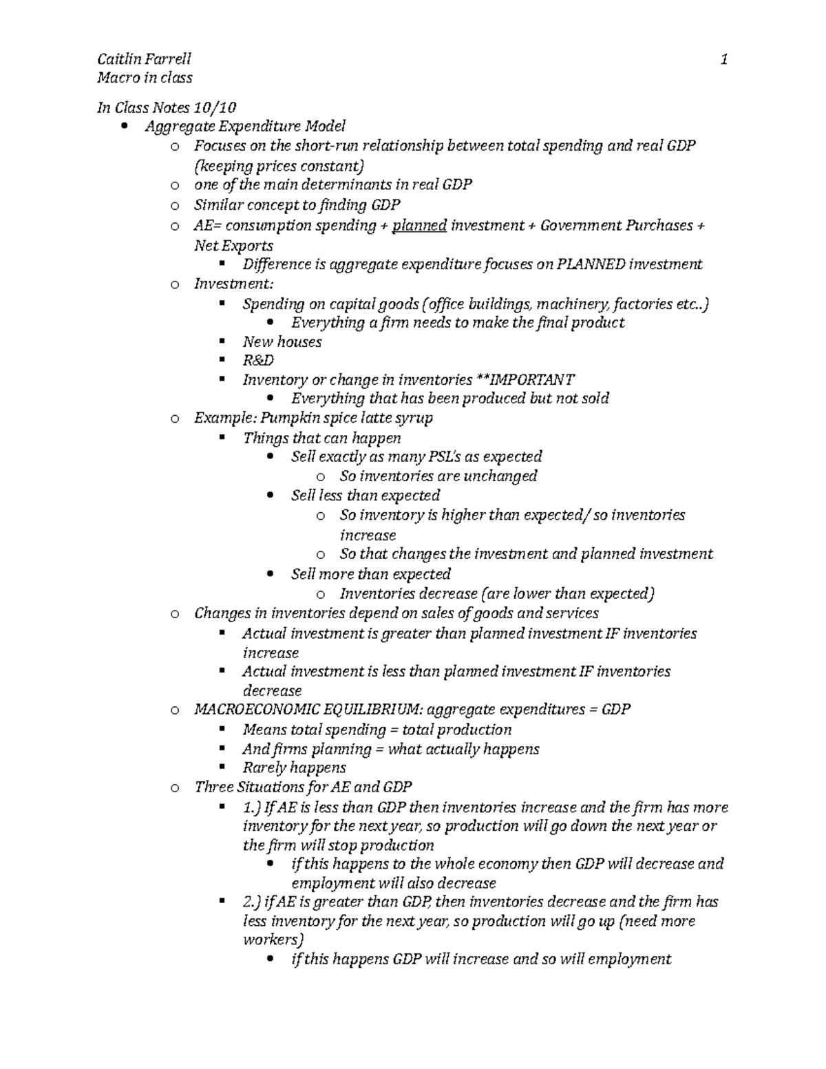 Macro in class 10 - october 10th lecture notes - Caitlin Farrell Macro ...