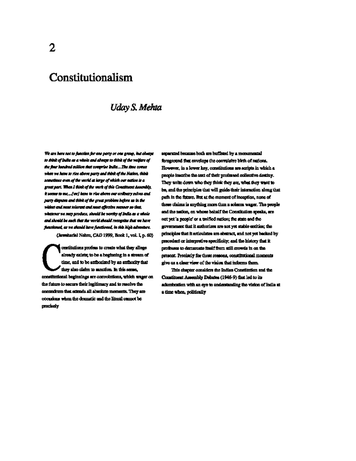 Constitutionalism notes - Political science - Studocu