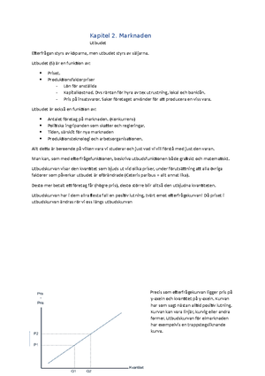 Mikroekonomi - Anteckningar Från Föreläsning - Kapitel 1 Kapitel 2 En ...