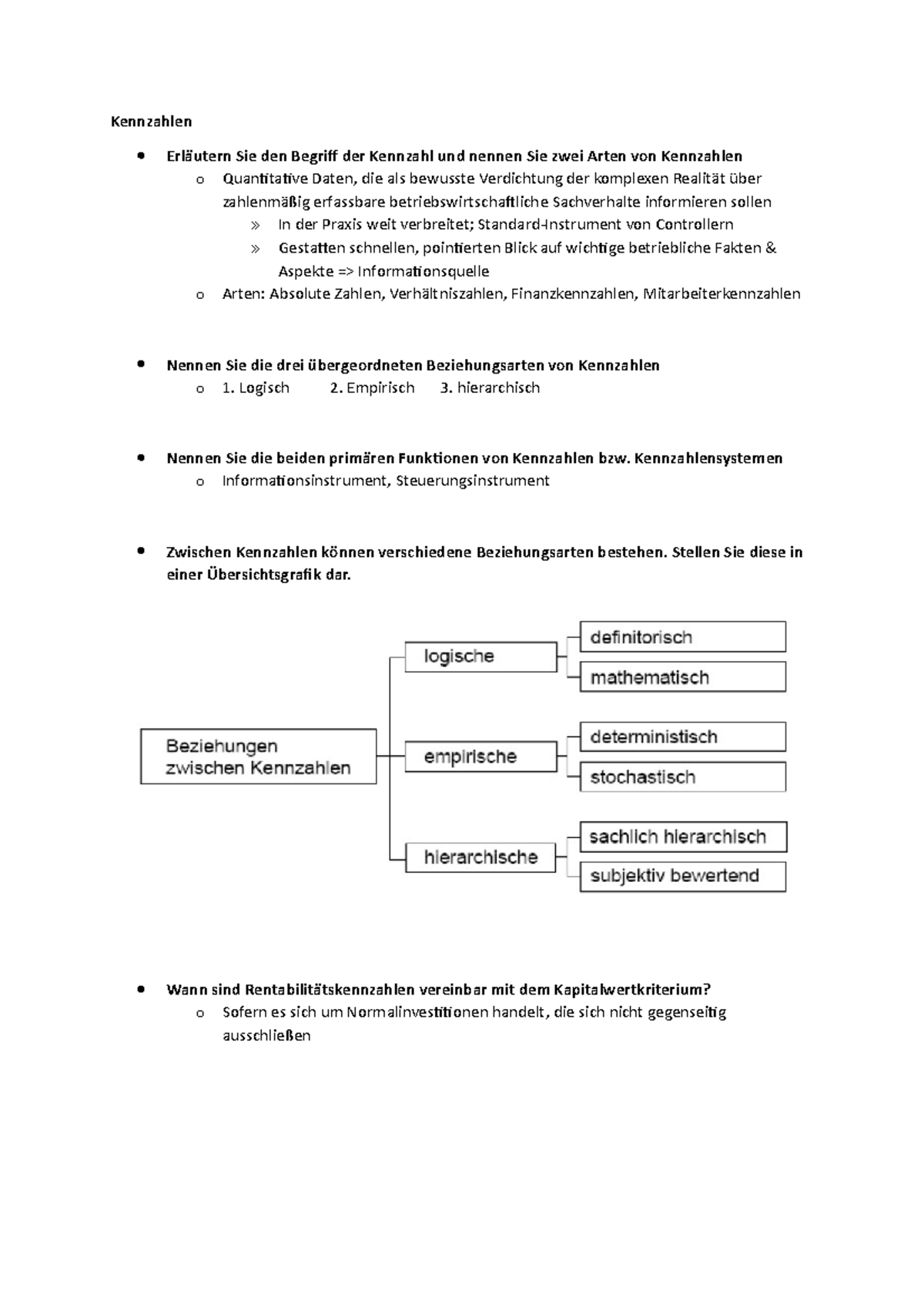 Alle Theoriefragen Der Altklausuren Bis 2011 Mit Antworten - Kennzahlen ...