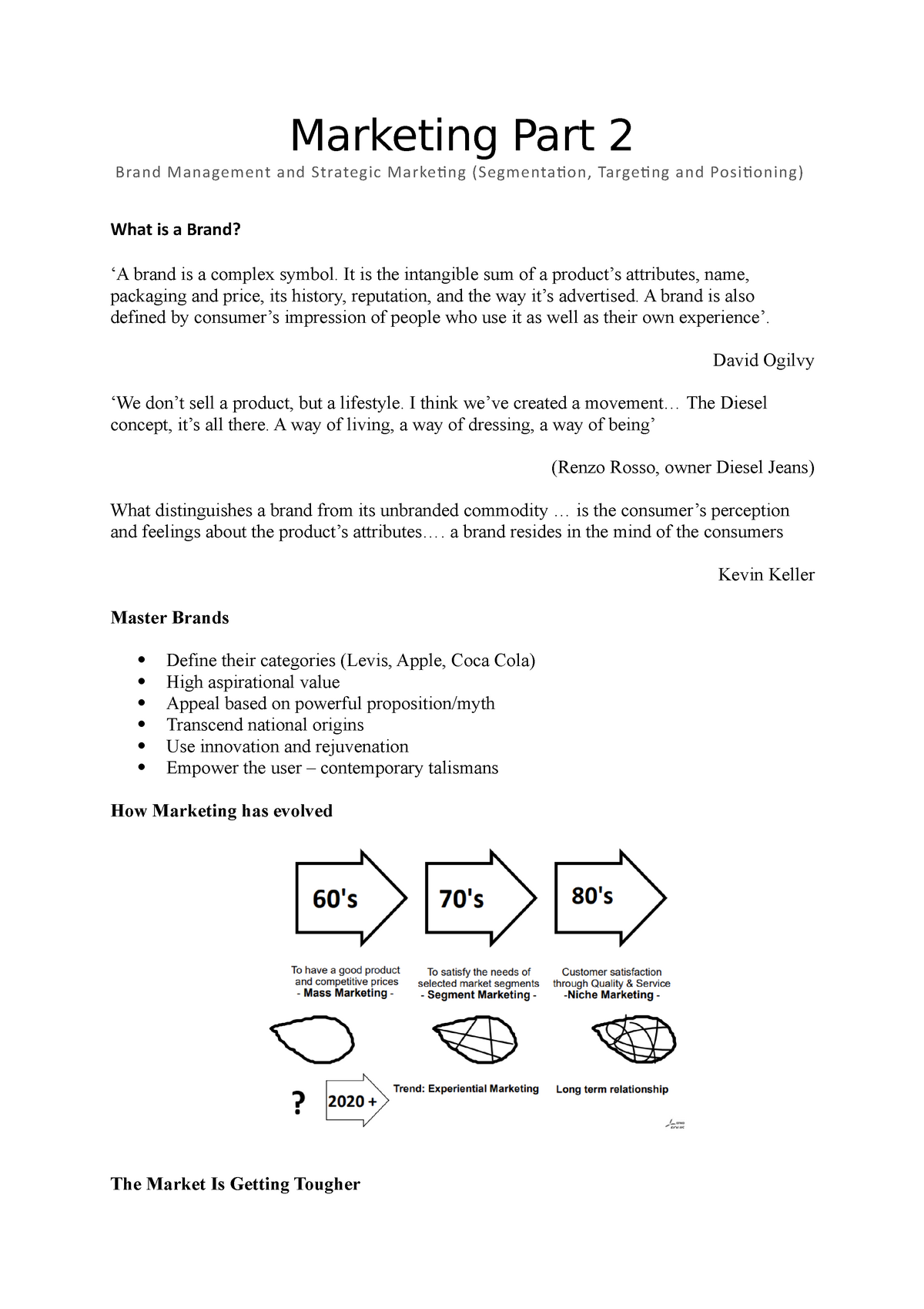 Marketing Part 2 Brand Management and Strategic Marketing It