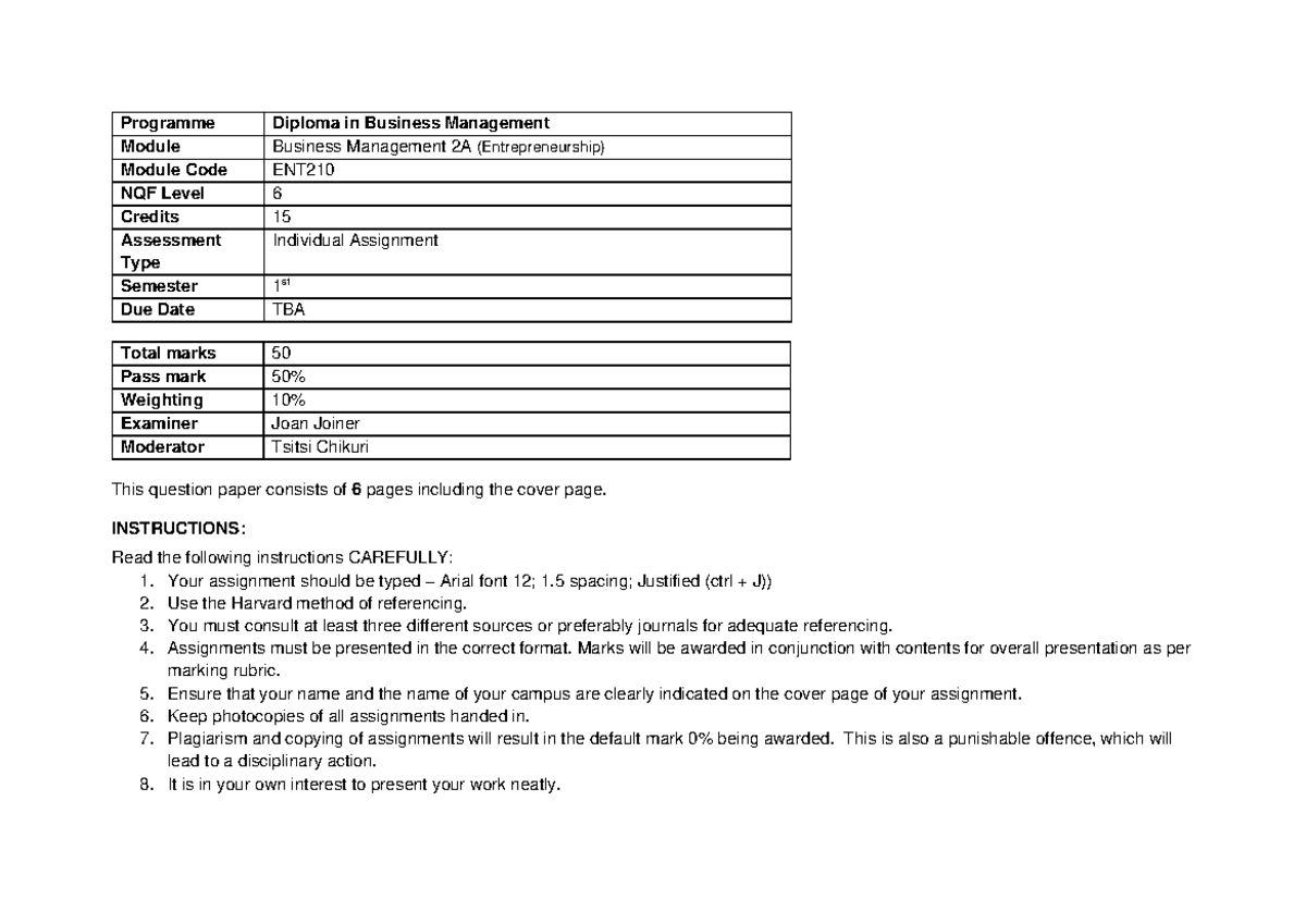 business-management-2a-individual-assignment-programme-diploma-in