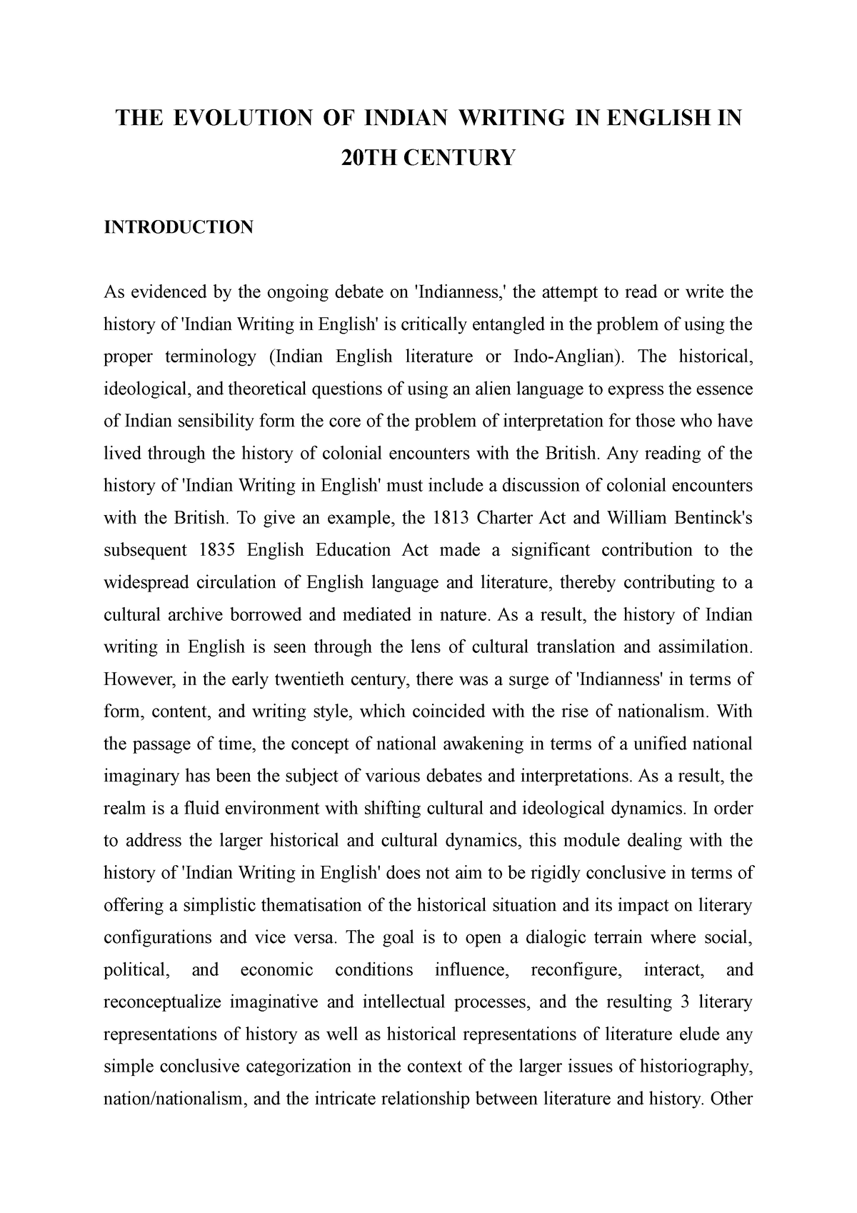write an essay on the development of indian english fiction