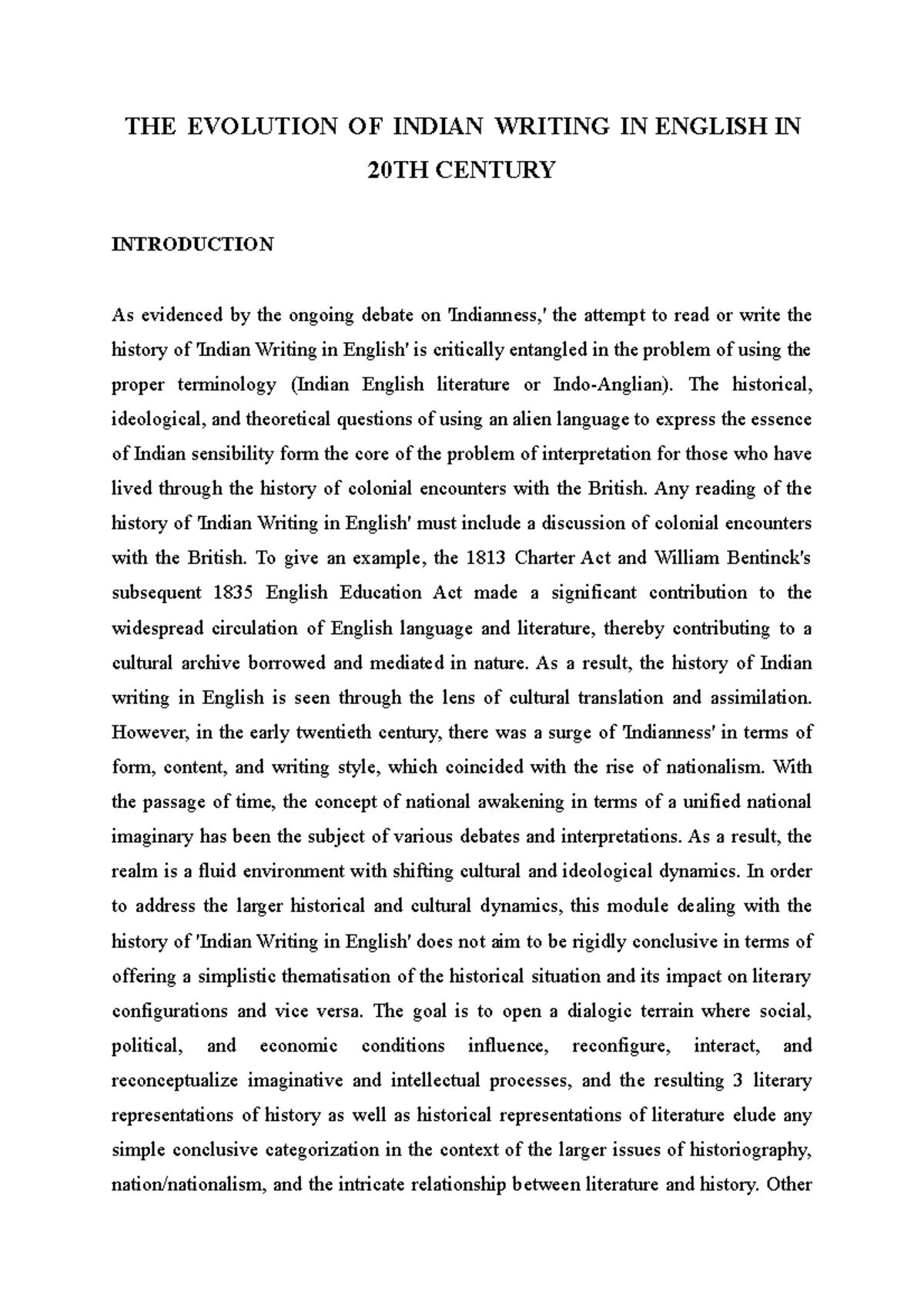 thesis on indian writing in english