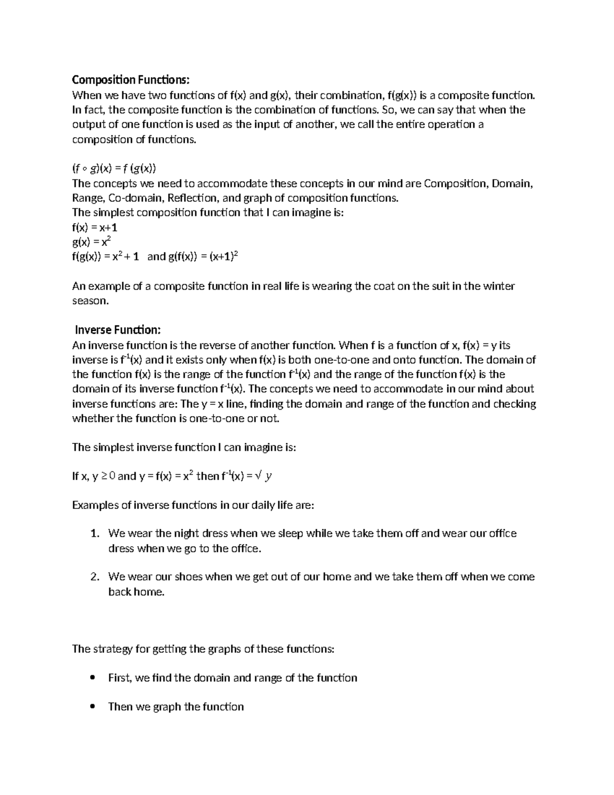 Learning Journal Unit 4 - Composition Functions: When we have two ...