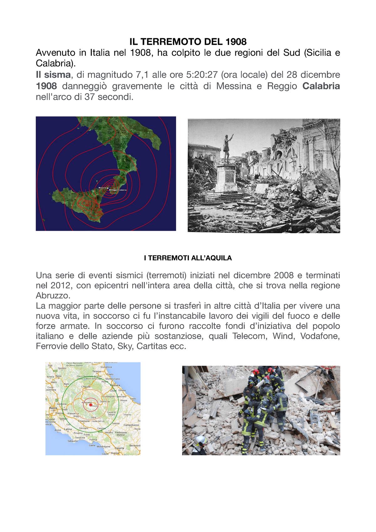 Terremoti Italiani - IL TERREMOTO DEL 1908 Avvenuto In Italia Nel 1908 ...