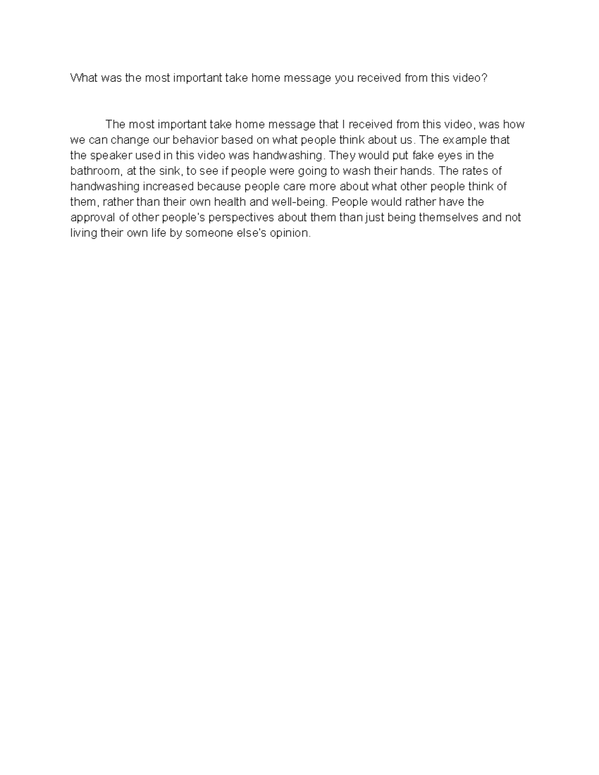 Chapter 1 Assessment - N/A - What was the most important take home ...