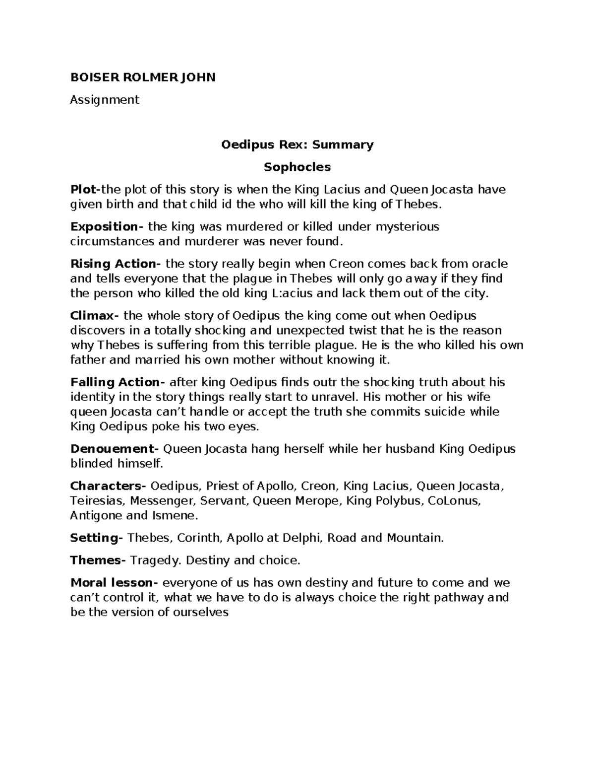 MAAM Diana - Assignment in Greatbooks - BOISER ROLMER JOHN Assignment ...