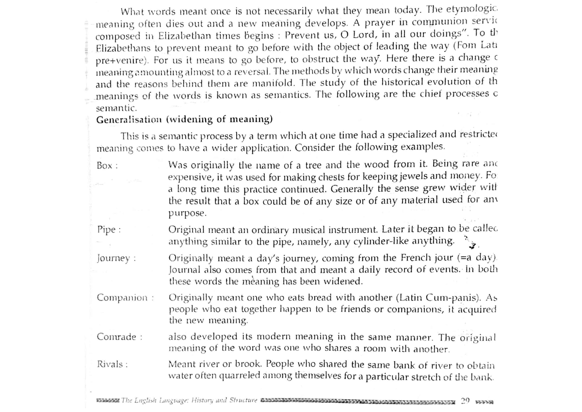 Semantics - English Language History And Structure.Lecture Notes For M ...