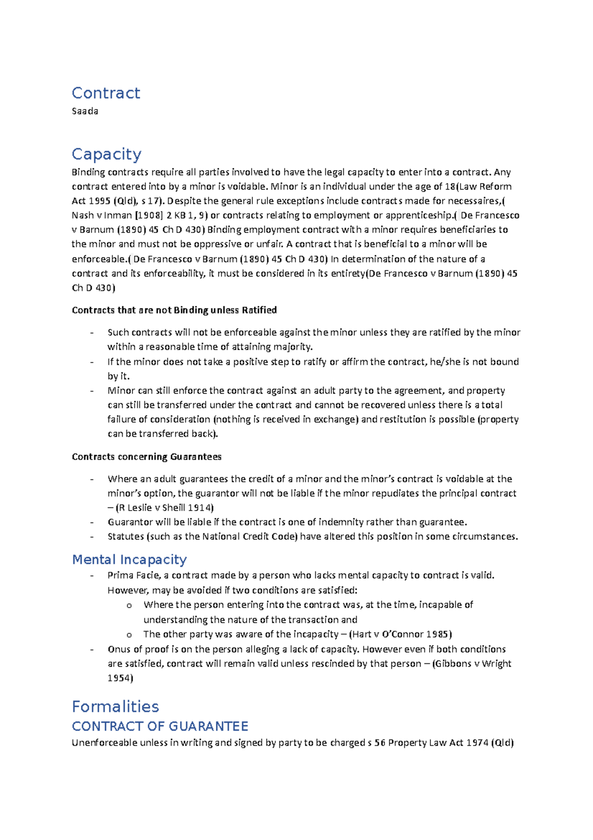 Contract exam template - Contract Saada Capacity Binding contracts ...