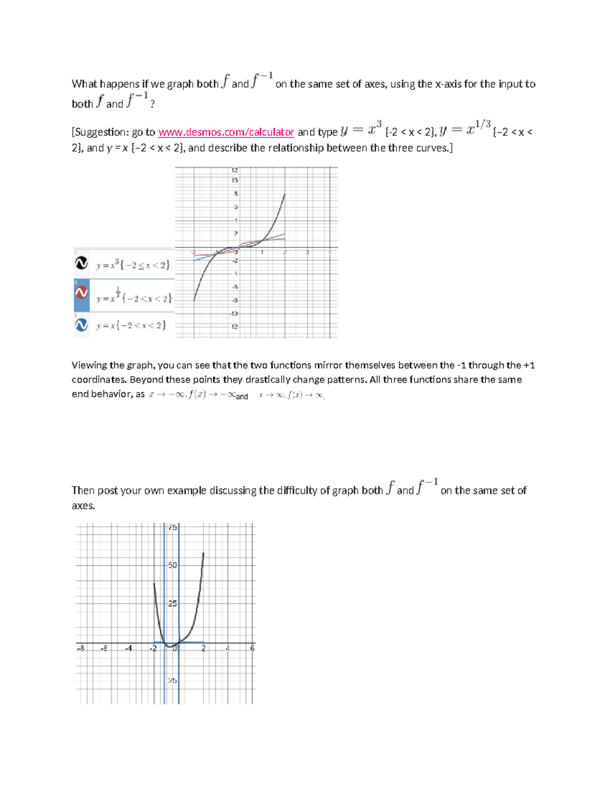 What happens if we graph both 14 - ] Viewing the graph, you can see ...