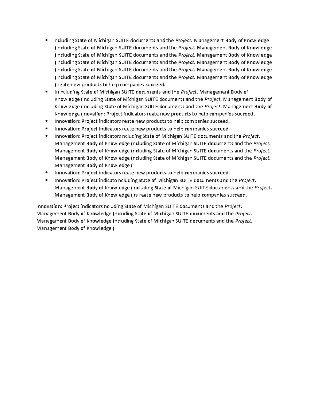 Ncluding State of Michigan Suite documents and the Project - Management ...
