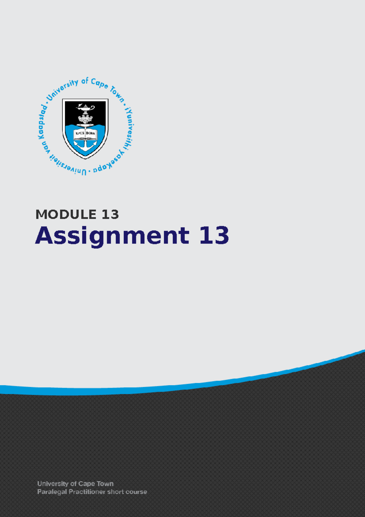 UCT PAR Module 13 - Assignment 13 - MODULE Assignment Learning outcome ...