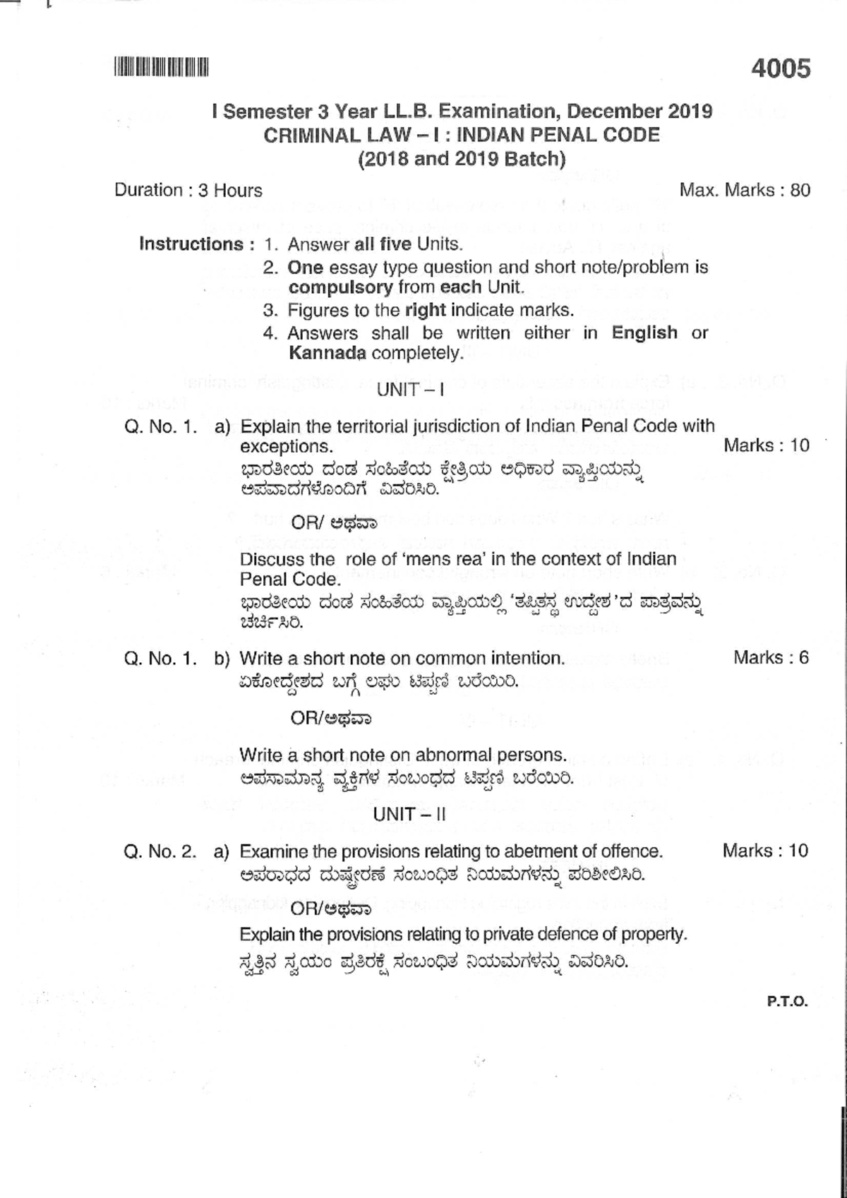 Criminal law i indian penal code 2018 19 llb 3 year studocu