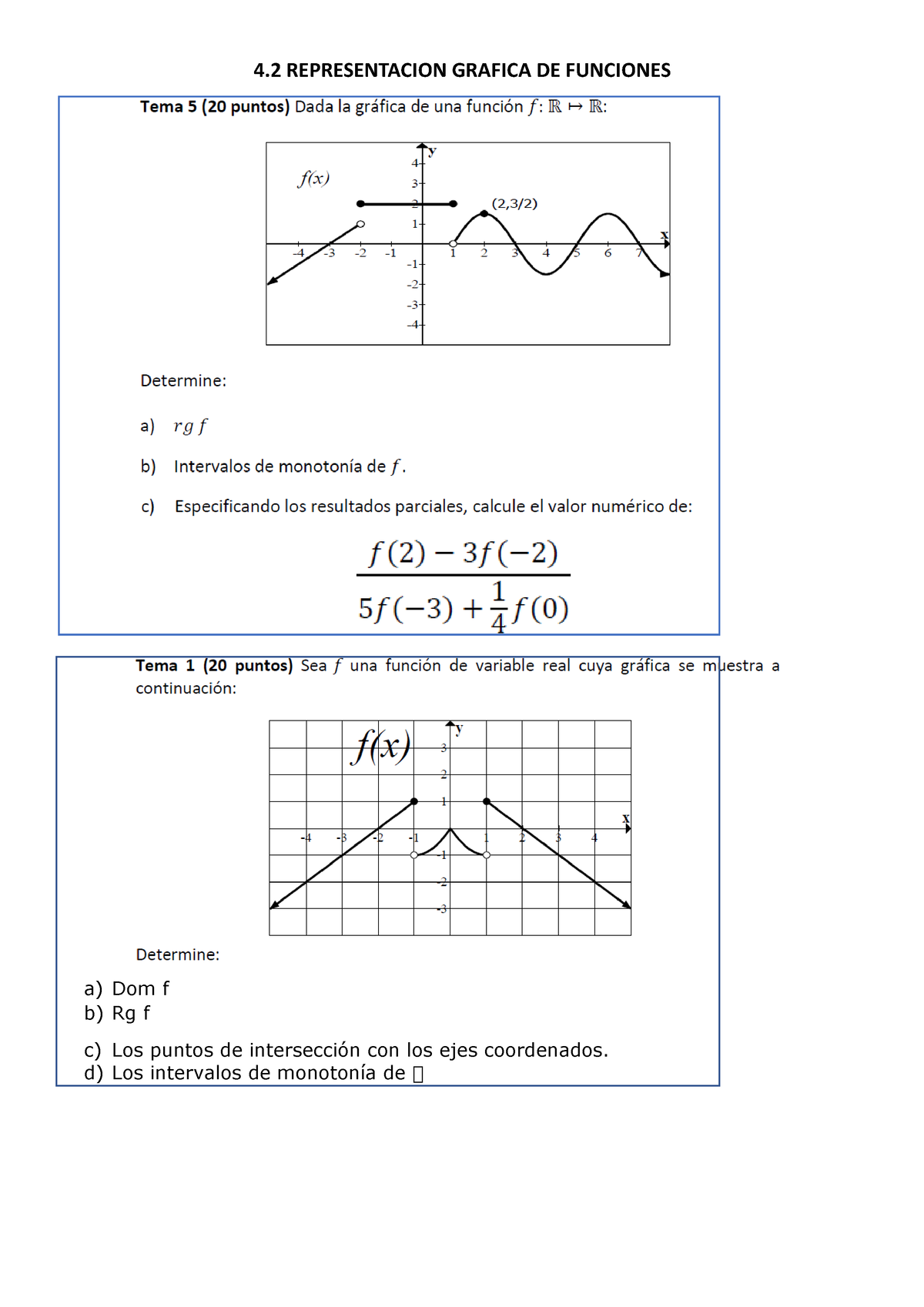 4.02 Problemas Representacion Grafica Funciones - 4 REPRESENTACION ...