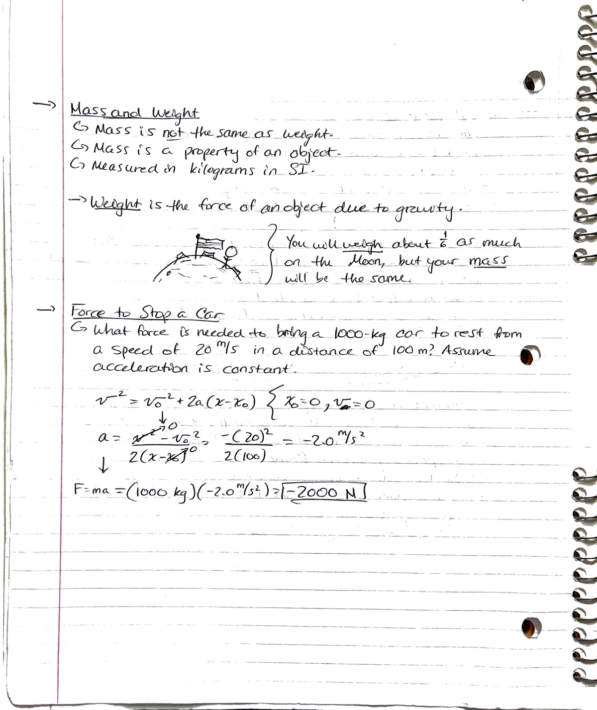 Physics I - Mass And Weight - PHYS.1410 - Studocu