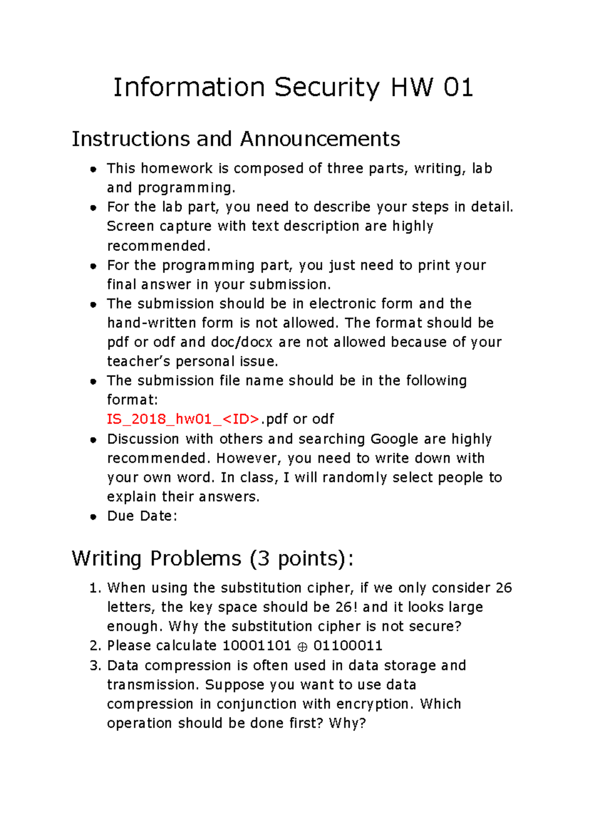 [2018 ][Spring] Information Security hw - Information Security HW 01 ...