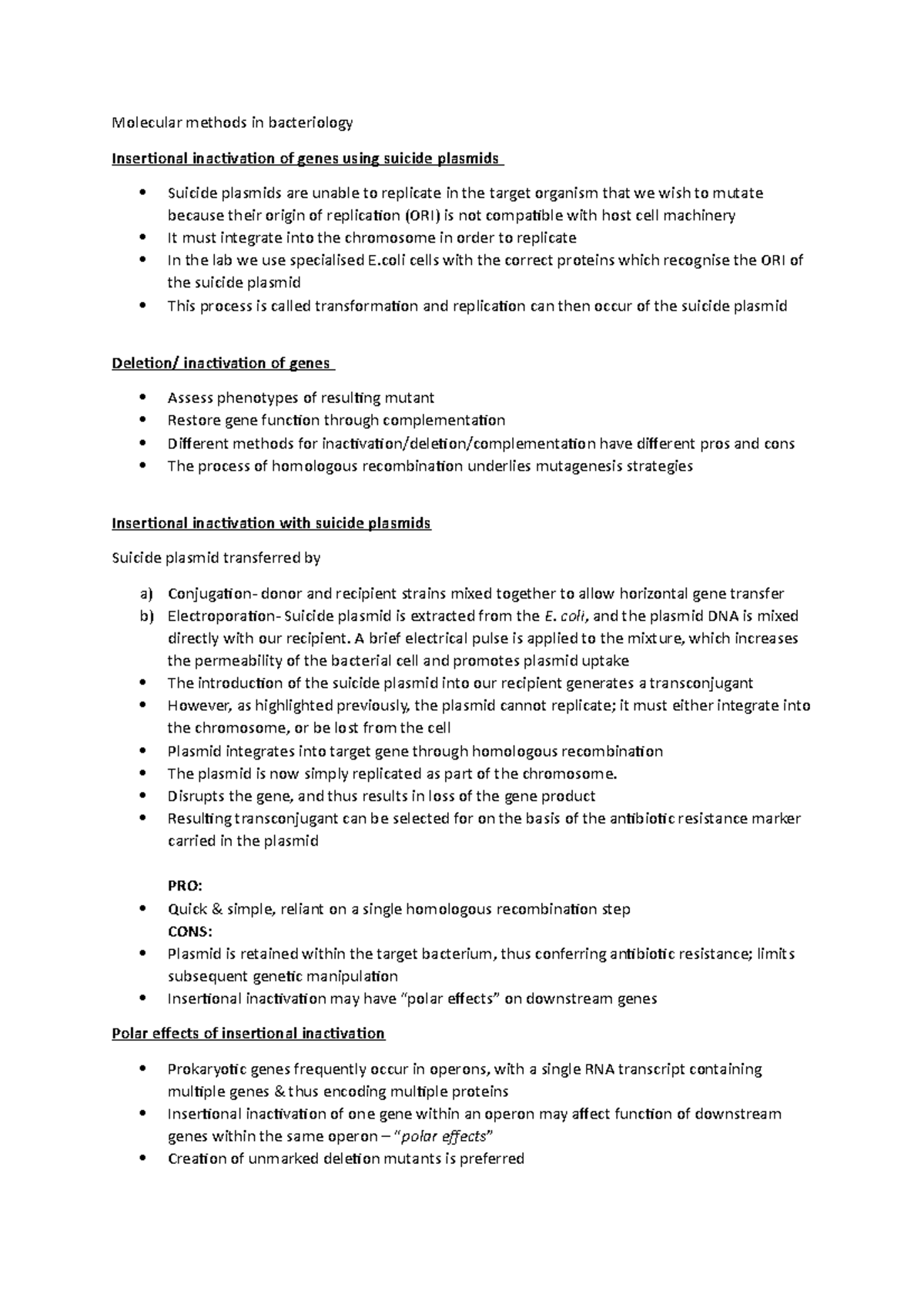 Molecular methods in bacteriology Molecular methods in bacteriology